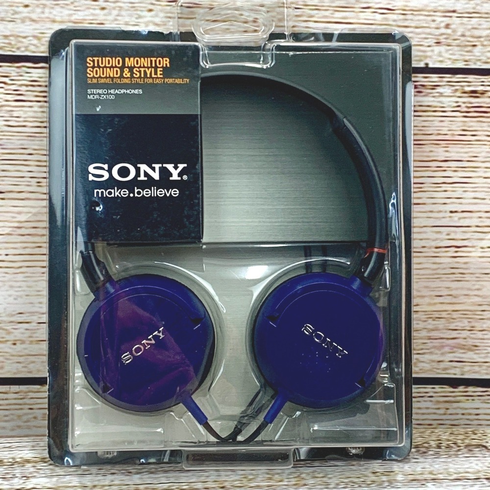 Sony MDR ZX100 LCU Studio Monitor Sound Style Stereo Headphones Blue‎ New
